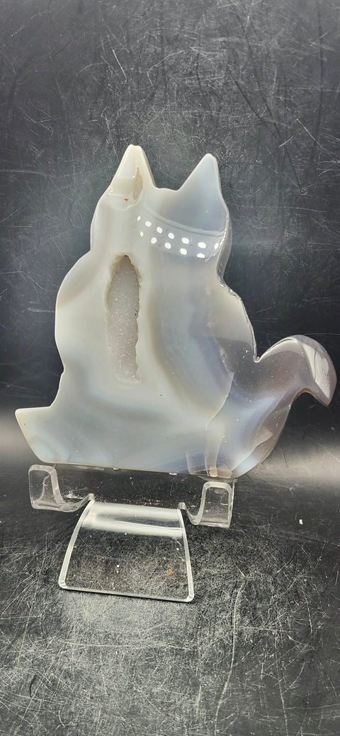 Druzy agate cat! 8 ounces, 4 inches tall, 4 inches wide