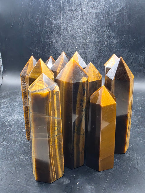 Tiger eye tower! 2.7 to 3.5 inches tall!!