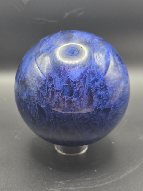 Jumbo blue quartz sphere! 96mm, 3.7 inches, 2.5 pounds