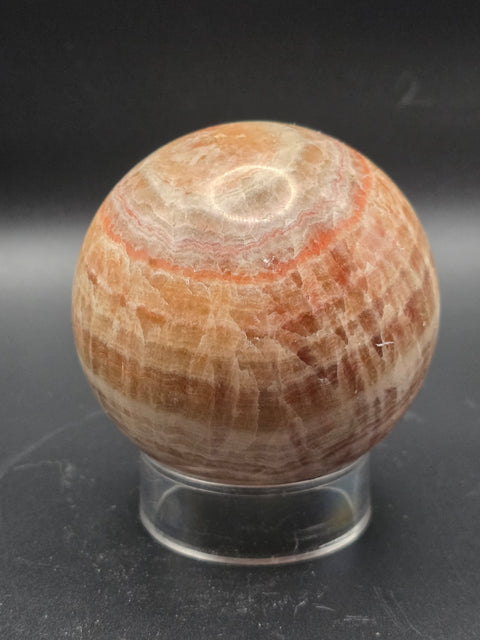 Striped calcite sphere! 67.6mm, 2.6 inches, 15.5 ounces
