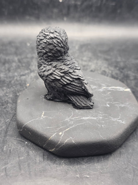 Shungite owl figurine! 4.3 ounces, 2.2 inches tall