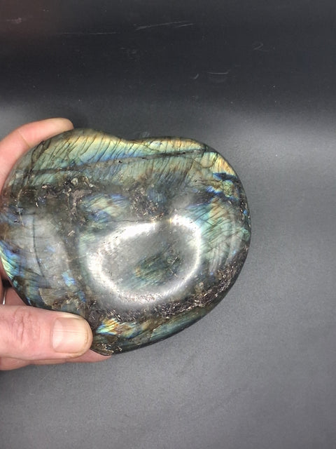Large labradorite heart! 2.3 pounds, 5 by 5 inches