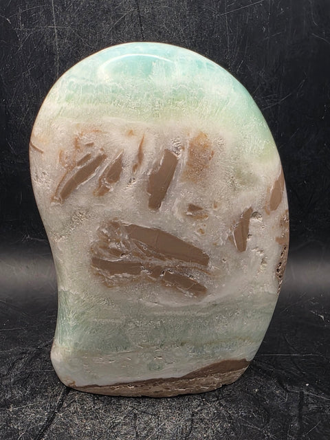 Caribbean calcite free form! 1.2 pounds, 4 inches tall, 2.9 wide!