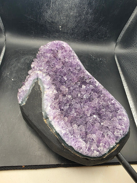 XXL grade AA amethyst on metal stand 4.15 pounds 11 inches tall with stand