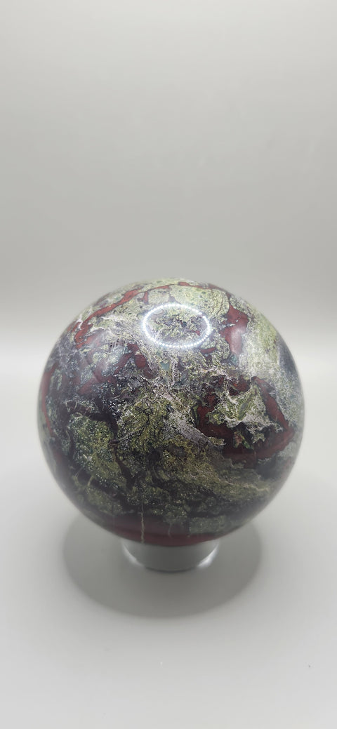 Dragon bloodstone sphere! 75mm, 2.95 inches, 1.8 pounds