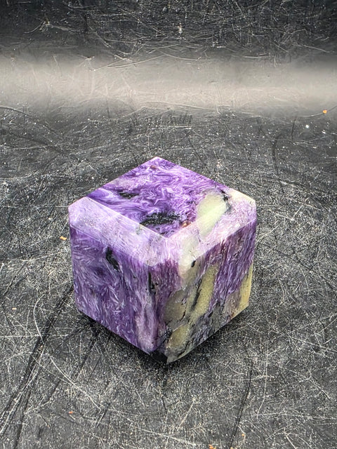 Super rare charoite cube! 2.2 ounces, 1.1 inch by 1.1 inch