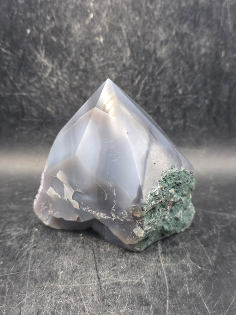 Druzy agate polished top point! 12 ounces, 3 inches tall, 2.4 inches long