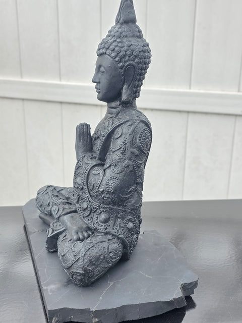 XL shungite praying Buddha figurine! 5.14 pounds, 11 inches tall