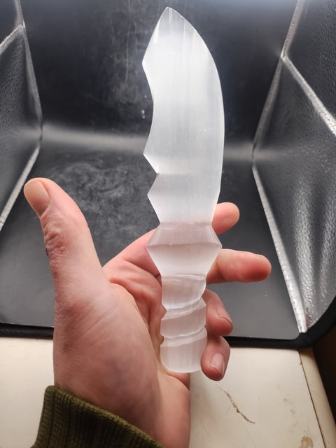 8 inch selenite knife! 7 ounces!