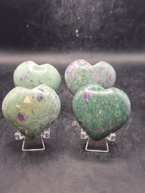 Ruby fuchite heart! 2.5 ounces, 1.8 inches by 1.8 inches