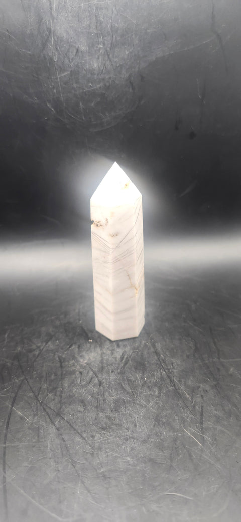 Striped opal tower! 3.3 inches, 2.7 ounces!