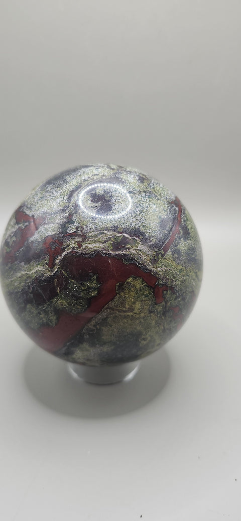 Dragon bloodstone sphere! 75mm, 2.95 inches, 1.8 pounds