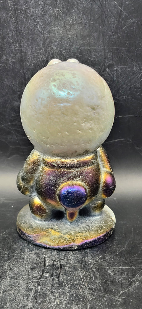 Aura quartz astronaut! 14 ounces, 4 inches tall