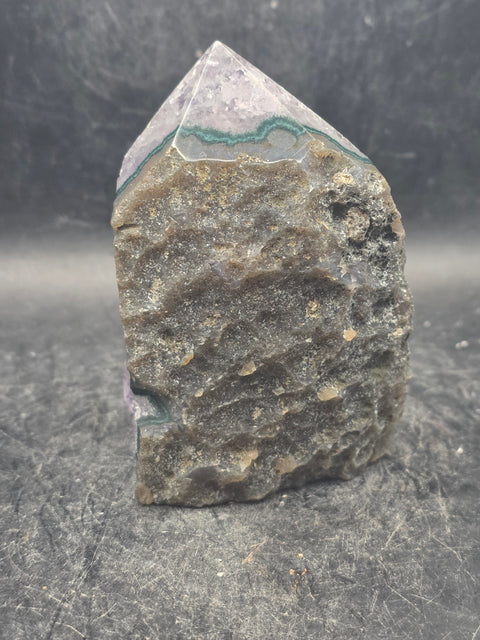 Druzy Amethyst polished top point! 8.3 ounces, 3.2 inches tall, 2.1" wide