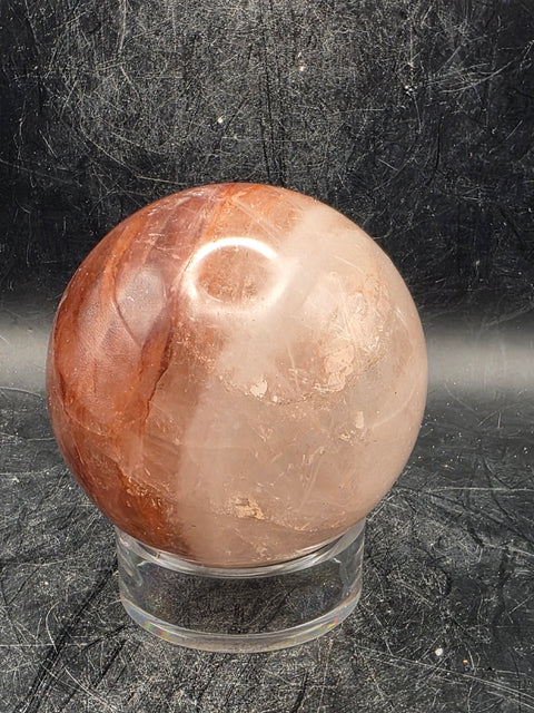 Red hematoid fire quartz sphere! 64.7mm, 2.5 inches, 13.4 ounces