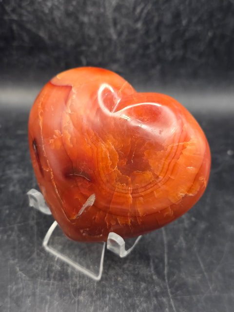 Carnelian agate heart! 7.2 ounces, 3 inches wide, 2.5 tall