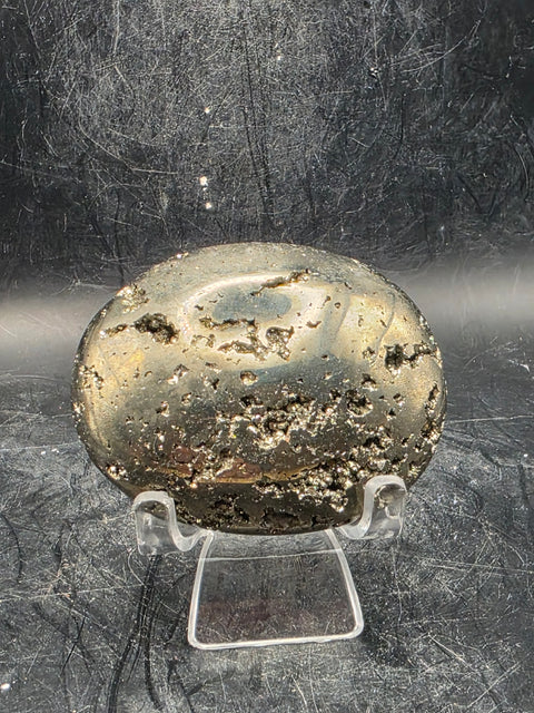 Pyrite palm stone! 7.8 ounces, 2.5  by 1.9 inches!!