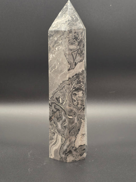 Large Picasso jasper tower! 7 inches tall, 1.4 pounds