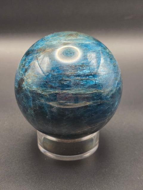Blue apatite sphere! 72.3mm, 2.8 inches, 1.6 pounds