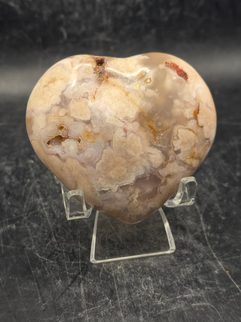 Druzy Carnelian agate heart! 4.8 ounces, 2.5 inches tall, 2.3" wide