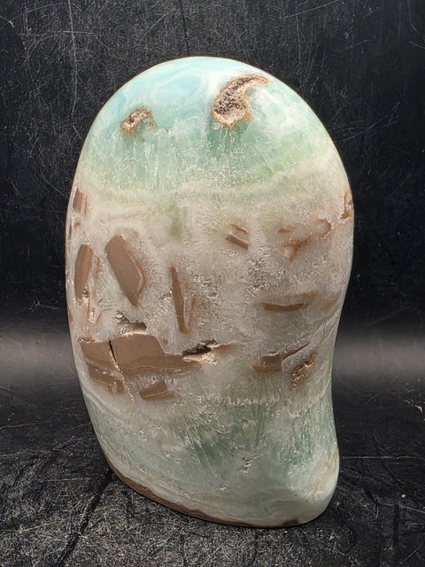 Caribbean calcite free form! 1.2 pounds, 4 inches tall, 2.9 wide!