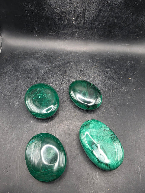 Malachite pillow palm stone! 1.8 inches long!