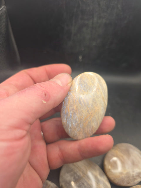 Moonstone palm stone! 2.1 too 2.5 inches!