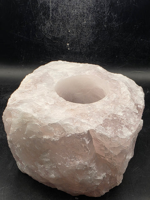 Rose quartz candle holder! 2 pounds, 4 inches by 3 inches!