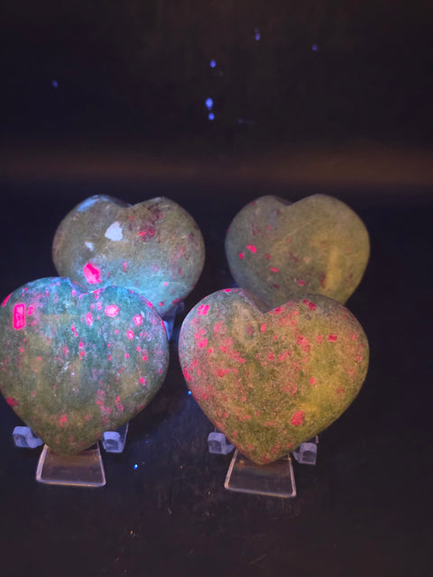 Ruby fuchite heart! 2.5 ounces, 1.8 inches by 1.8 inches