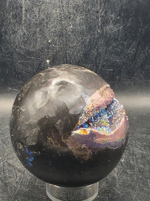 Aura amethyst sphere! 66mm, 2.6 inches, 14 ounces