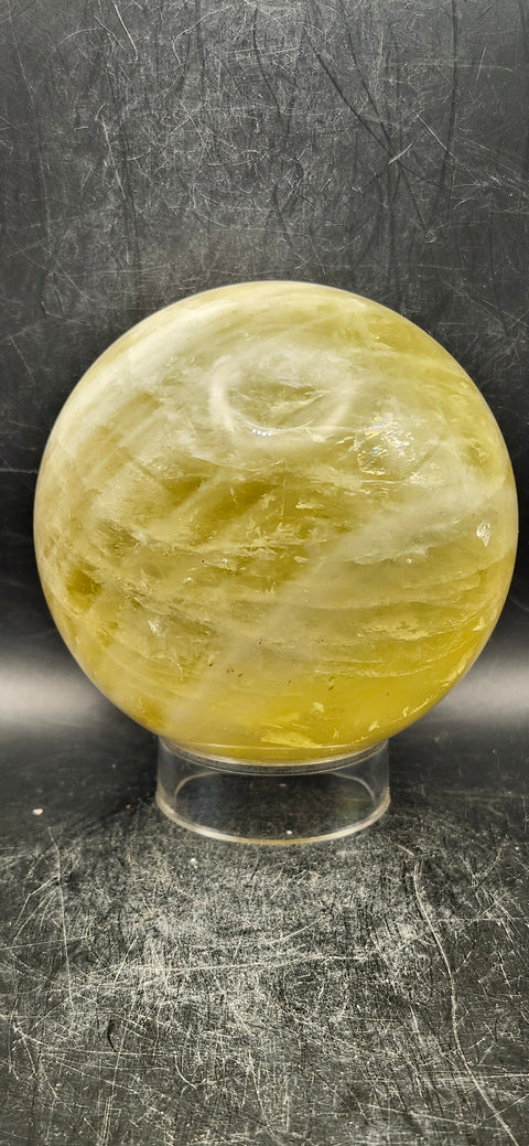 Citrine sphere! 87.8mm, 3.4 inches, 2.1 pounds!