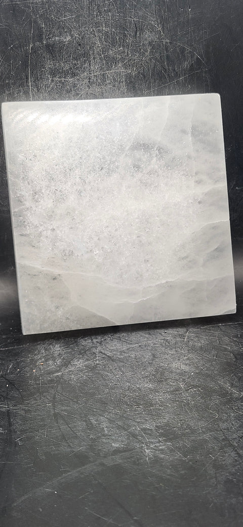 Mushroom selenite charging plate! 12 ounces, 4 inches long!