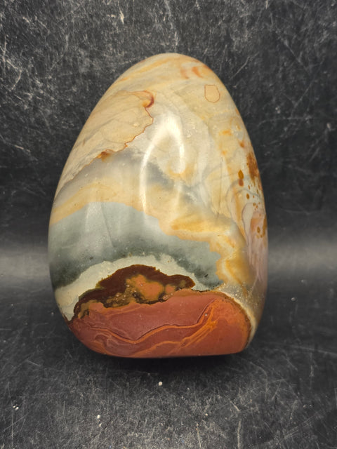 Polychrome jasper free form! 11.2 ounces, 3.4 inches tall, 2.5" wide