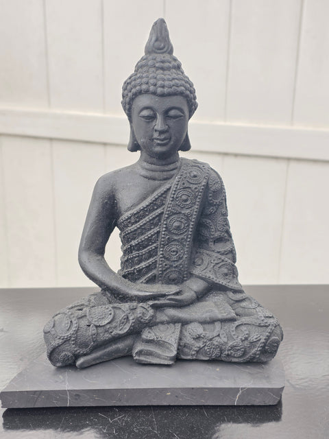Large shungite zen Buddha figurine! 2.8 pounds, 9.5 inches tall!