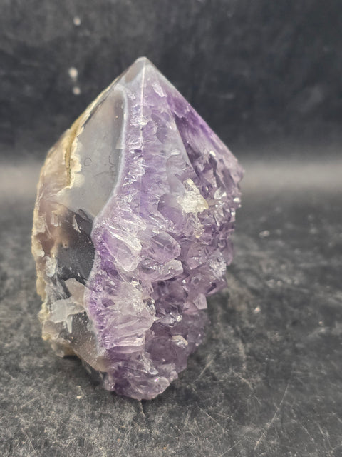 Druzy Amethyst polished top point! 10 ounces, 2.8 inches tall, 2.4 wide