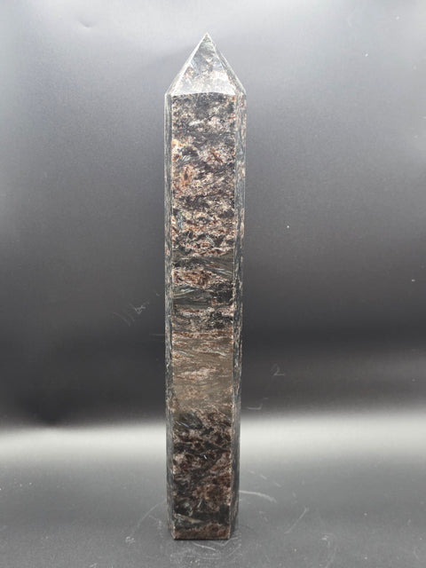 Jumbo arfvedsonite tower! 12 inches tall, 2.8 pounds