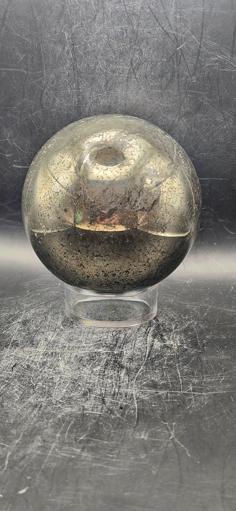 Pyrite sphere! 2.15 pounds, 82.4mm, 3.2 inches!