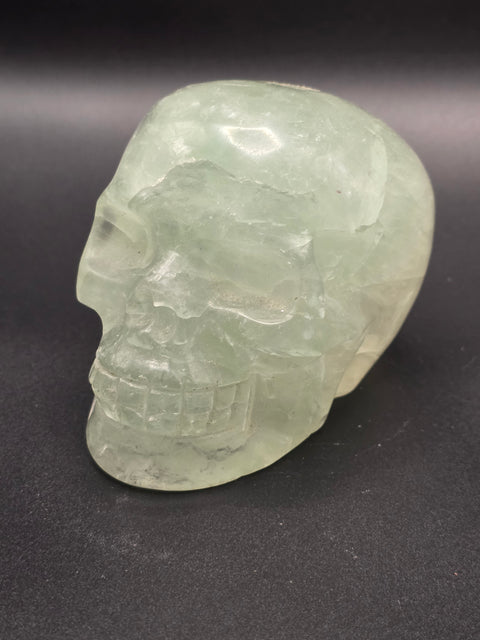 Green florite skull! 3.3 inches long, 2.6 inches tall, 1.3 pounds