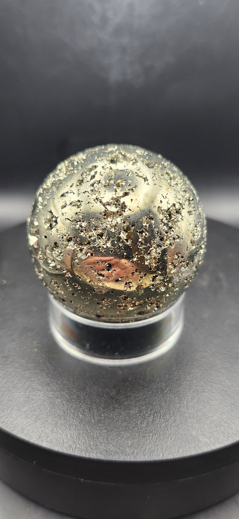 Pyrite sphere. 51.5mm, 2.02 inches, 11.2 ounces