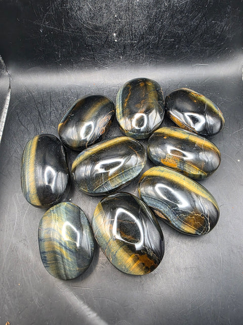 Blue tiger eye palm stone! 2 too 2.5 inches!