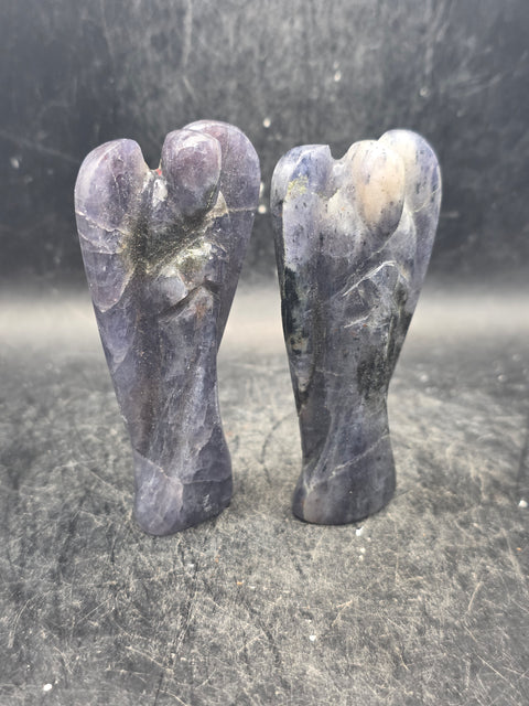 Lolite gemstone angel! 3 inches tall, 1.9 ounces!
