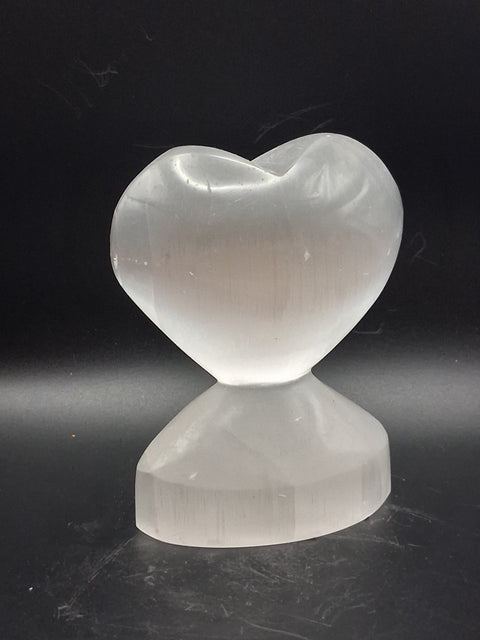 Selenite angel wing heart! 14 ounces, 4 inches tall, 3" wide