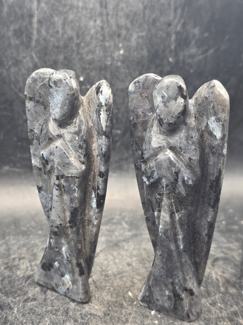 Larvikite gemstone angel! 3 inches tall, 1.8 ounces!