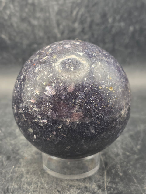 Lepidolite sphere! 61.6mm, 2.4 inches, 10.8 ounces