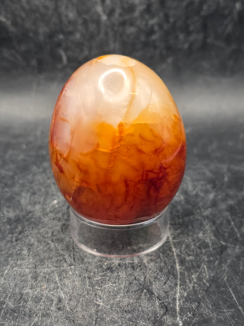 Druzy Carnelian agate egg! 4.5 ounces, 2 inches tall, 1.6" wide