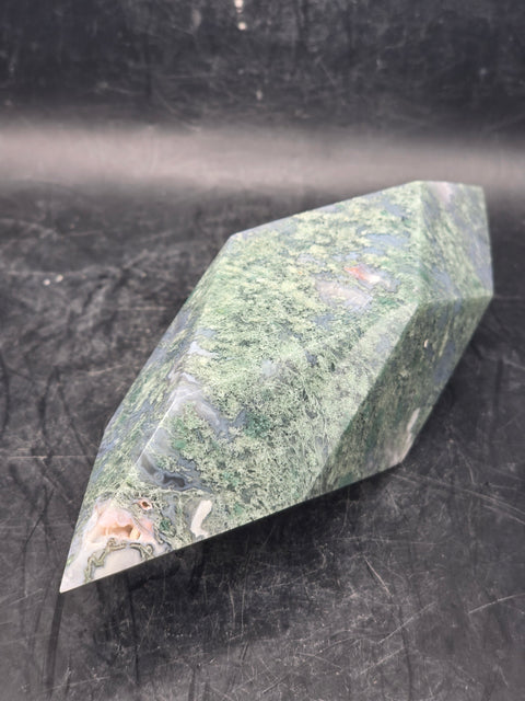 Moss agate prism! 11 ounces, 5.9 inches long, 1.5 inches wide