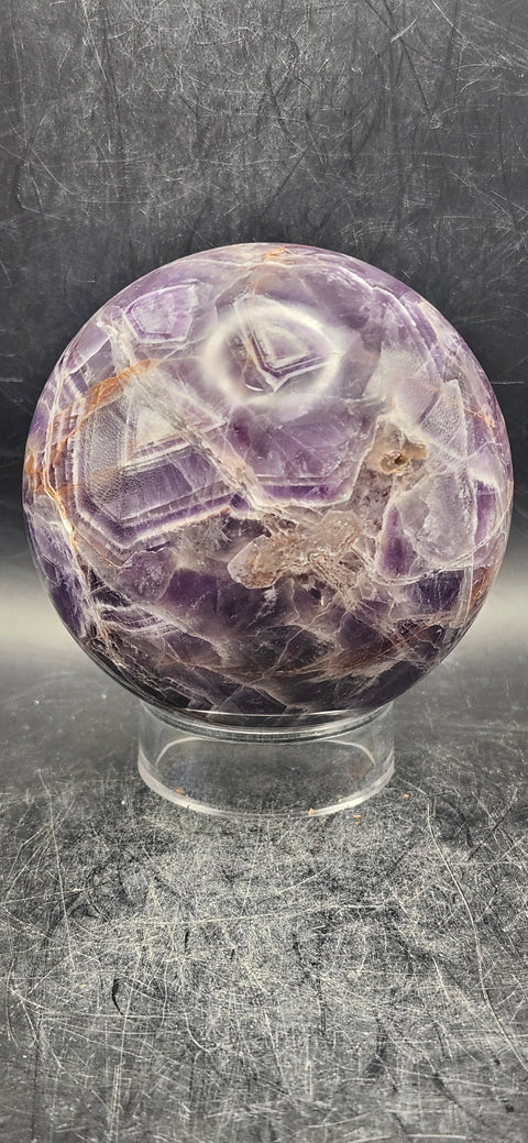 Dream amethyst sphere! 80.3mm, 3.1 inches, 1.9 pounds!
