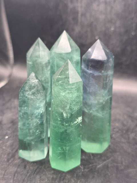 Natural green florite tower! 2.5 too 3.5 inches