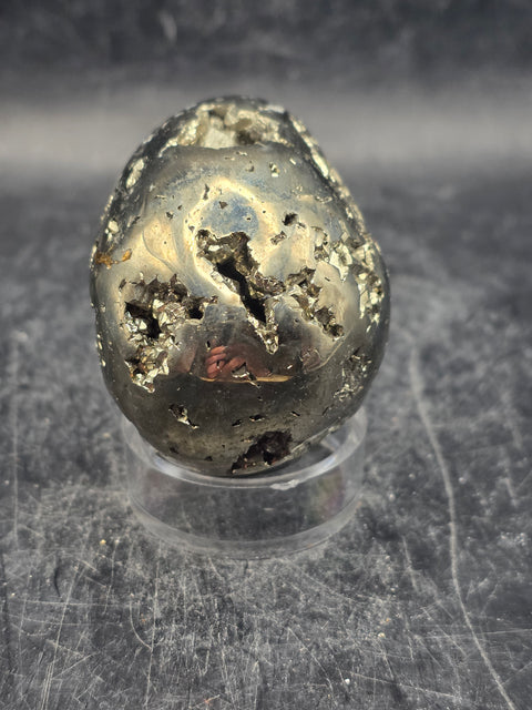 Pyrite egg! 6.5 ounces, 2.1 inches tall