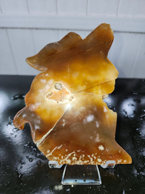 Druzy agate wolf! 9 ounces, 6 inches
